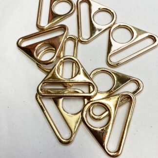Gold metal triangle ring to fit swivel clip and 40mm strap (use instead of D-ring)