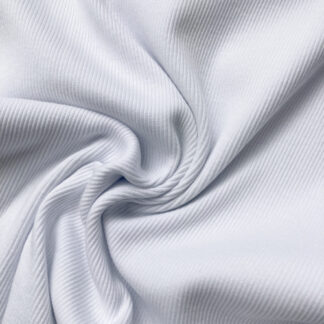 White 95% Cotton 5% Elastane ribbed tubular cuffing / ribbing