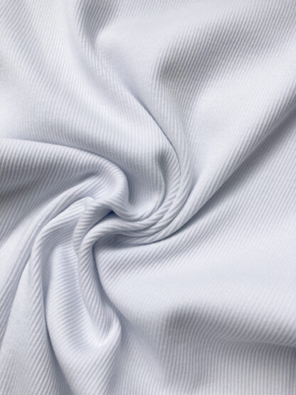 White 95% Cotton 5% Elastane ribbed tubular cuffing / ribbing