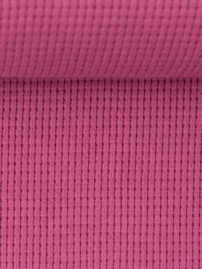 Fuchsia Blueish Pink waffle weave 100% Cotton Jumper knit medium weight Jersey