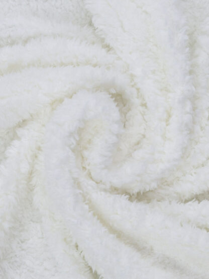 White 100% Polyester fluffy Berber Fleece