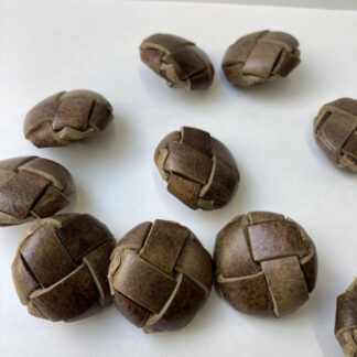 Tan Brown Genuine Leather football dome buttons on shank