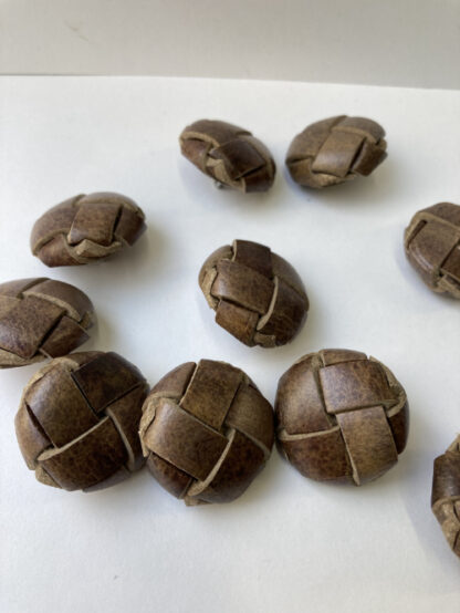 Tan Brown Genuine Leather football dome buttons on shank