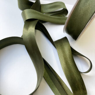 Olive Green 100% Polyester super soft lightweight satin Bias Binding
