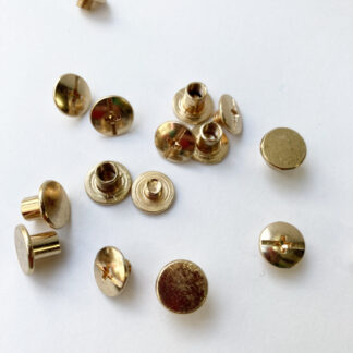 Gold coloured chicago screw Rivets. Pack of 8 pairs