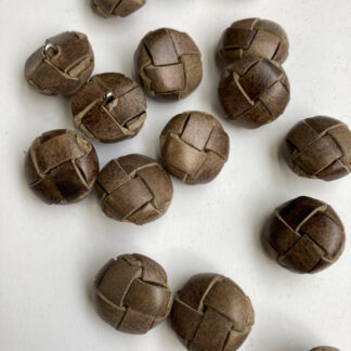 B2206-36 brown genuine leather traditional football dome buttons on shank