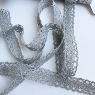 Light Grey ovals / eyelets 100% Cotton crochet insertion Lace