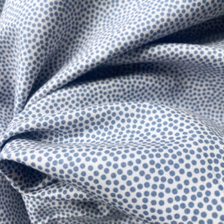 Terracotta Pink and White Guinea fowl spotty print silky 100% Cotton Poplin from Riverside 