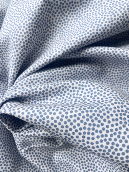 Terracotta Pink and White Guinea fowl spotty print silky 100% Cotton Poplin from Riverside 