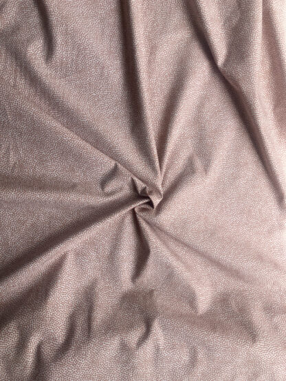 Terracotta Pink and White Guinea fowl spotty print silky 100% Cotton Poplin from Riverside 