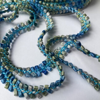 Blue and Green ombre picot edge gimp braid