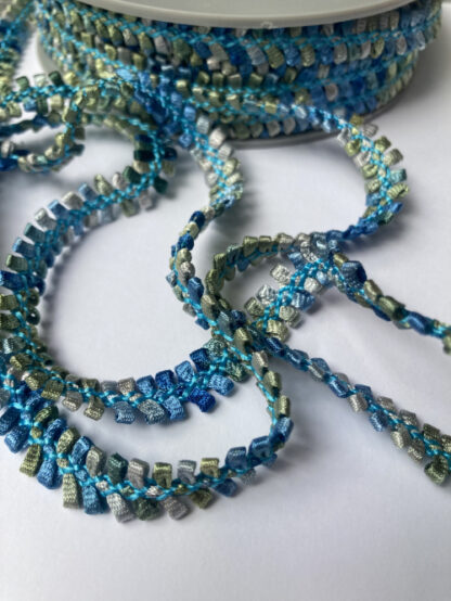 Blue and Green ombre picot edge gimp braid