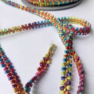 Rainbow Multicolour Ombre Picot edge Gimp Braid