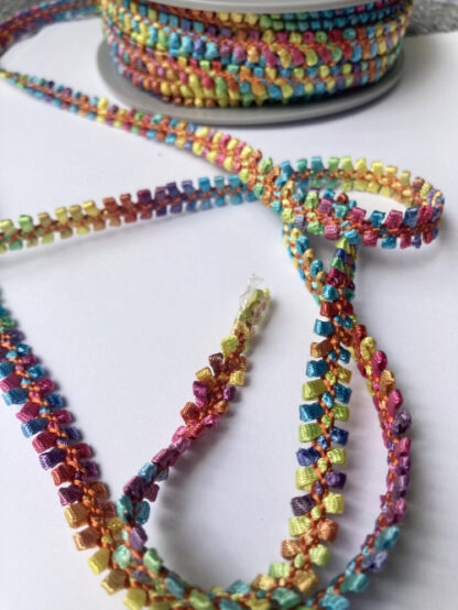 Rainbow Multicolour Ombre Picot edge Gimp Braid