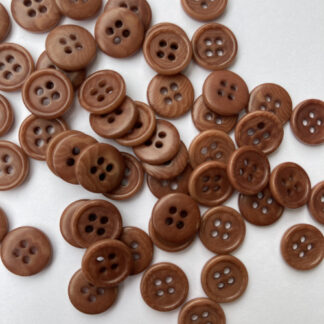 Tan Brown four hole corozo tagua nut wooden shirt button (vegetable ivory)