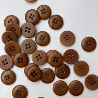 Tan Brown Corozo Tagua Nut (vegetable Ivory) 4 hole flat button
