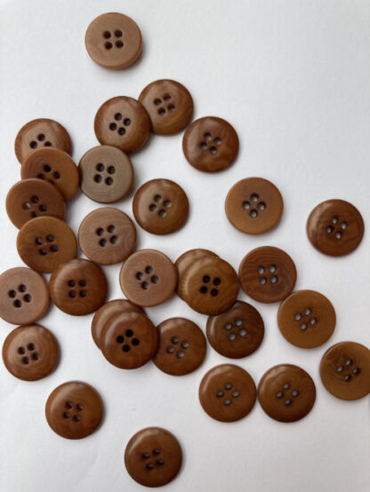 Tan Brown Corozo Tagua Nut (vegetable Ivory) 4 hole flat button