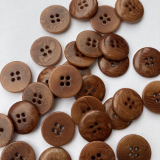 Tan Brown Corozo Tagua Nut (vegetable Ivory) 4 hole flat button