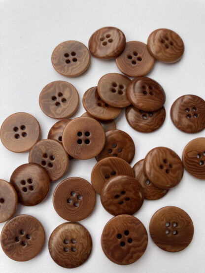 Tan Brown Corozo Tagua Nut (vegetable Ivory) 4 hole flat button