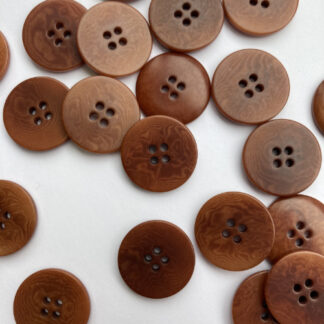 Tan Brown Corozo Tagua Nut (vegetable Ivory) 4 hole flat button