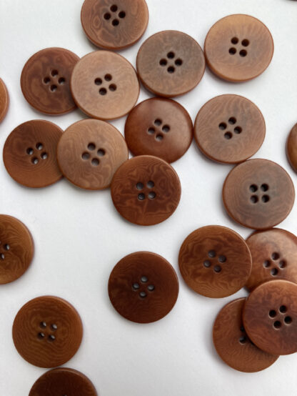 Tan Brown Corozo Tagua Nut (vegetable Ivory) 4 hole flat button