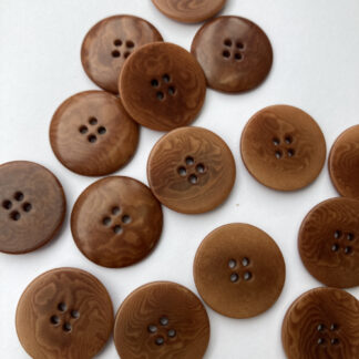 Tan Brown Corozo Tagua Nut (vegetable Ivory) 4 hole flat button