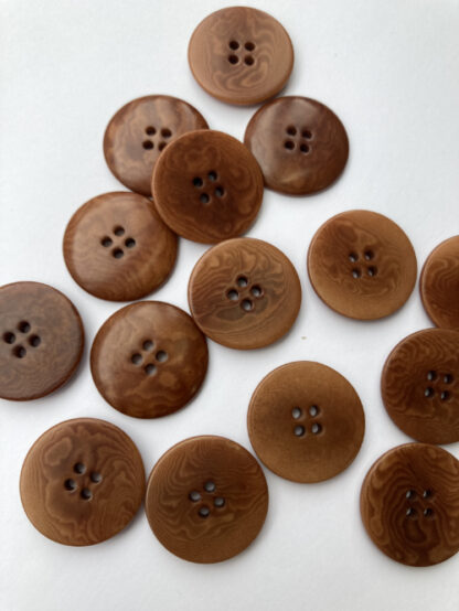 Tan Brown Corozo Tagua Nut (vegetable Ivory) 4 hole flat button