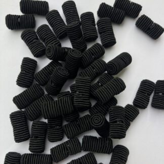 Black soutache textile toggle button