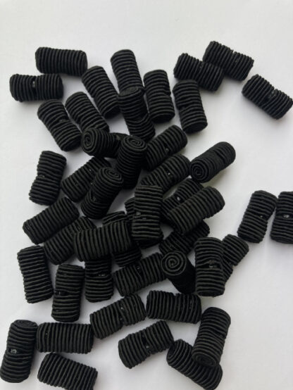 Black soutache textile toggle button