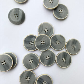 Light Grey marbled four hole matt plastic flat button