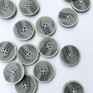 Light Grey marbled four hole matt plastic flat button