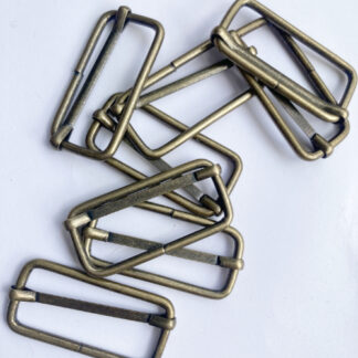 Antique brass slider buckle for 38mm strap