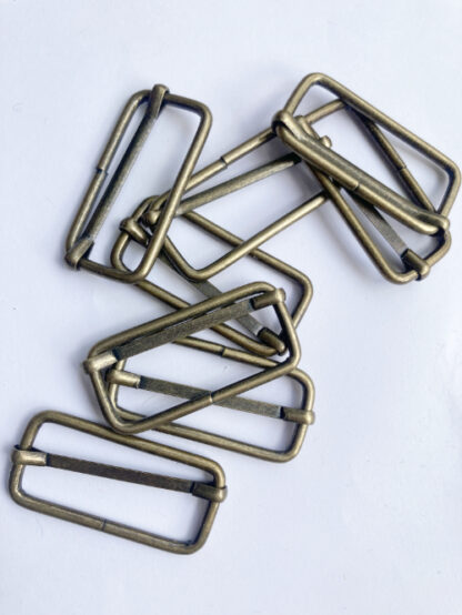 Antique brass slider buckle for 38mm strap
