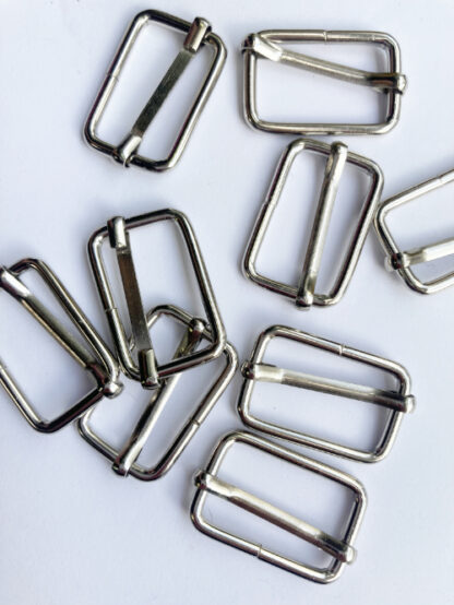 Silver Metal Slider Buckle with Bar for 25mm strap
