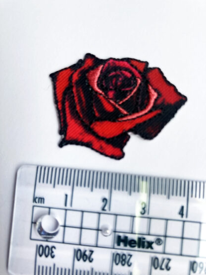 Red rose tattoo small iron on patch