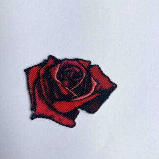 Red rose tattoo small iron on patch