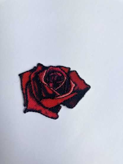 Red rose tattoo small iron on patch