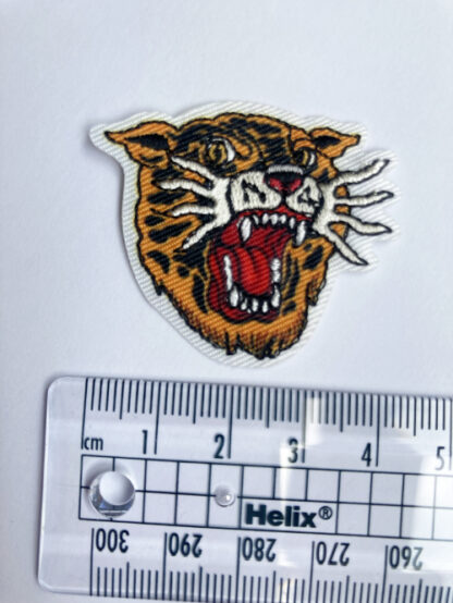 Orange and Black roaring tiger small iron on patch