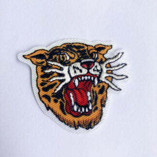 Orange and Black roaring tiger small iron on patch