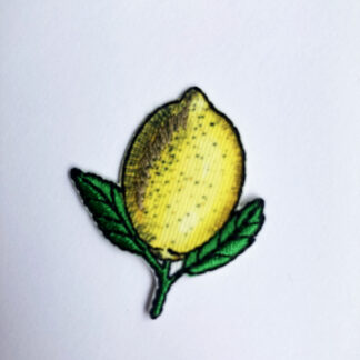 Yellow and Green Lemon fruit small iron on patch