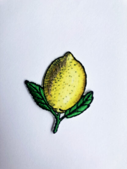 Yellow and Green Lemon fruit small iron on patch