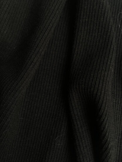 Black ribbed 95% Cotton 5% Elastane Tubular Cuffing / Ribbing