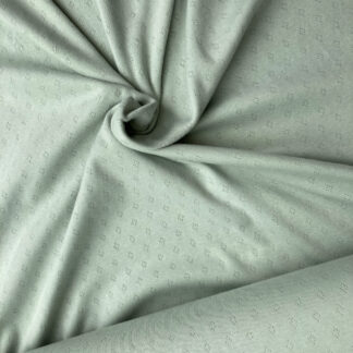 Mint Green melange Pointelle 100% Cotton Jersey