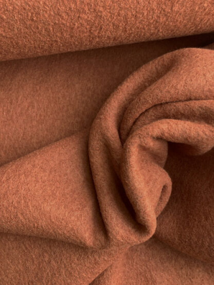 Terracotta Brown 100% Boiled Wool Coating (380gsm)