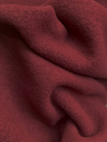 Burgundy Wine Red 100% Boiled Wool Coating (380gsm)