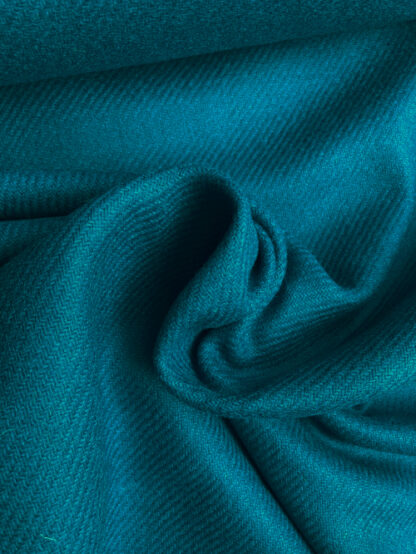 Peacock Blue 100% Wool Shetland type Tweed. Made in the UK