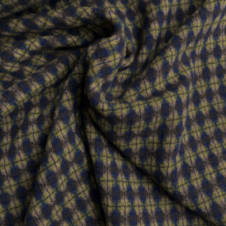 Navy Blue, Brown, Moss Green and Camel geo woven 55% Wool 30% Polyester 10% Polyamide 5% Other Fibres Lightweight Soft Tweed