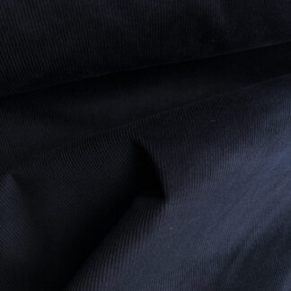 Navy Blue 99% Cotton 1% Elastane 16 Wale trousering weight needlecord Corduroy