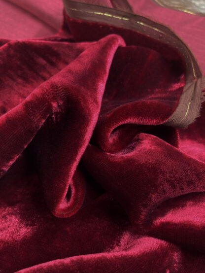 Burgundy Wine Red 82% Viscose 18% Silk Velvet