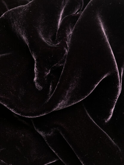 Dark Aubergine Purple 82% Viscose 18% Silk Velvet